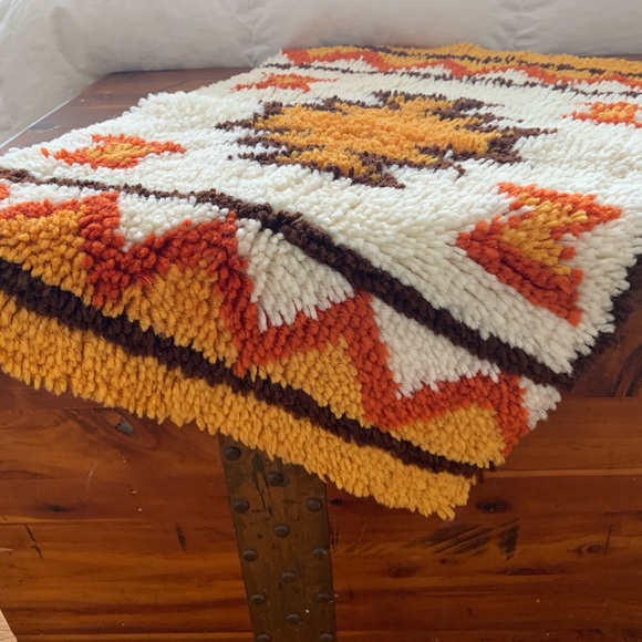 Vintage Tapestry Aztec Fringe Rug - Picture 3 of 5